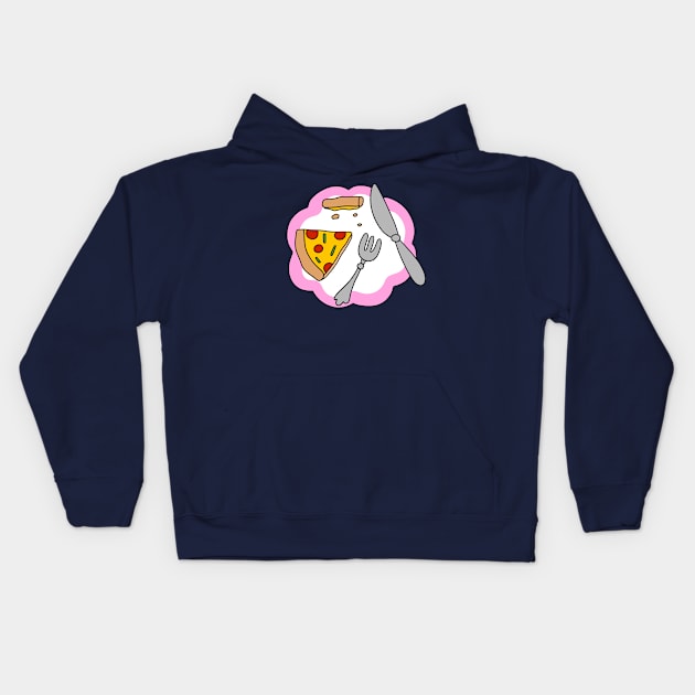 Pizza Dinner Plate Kids Hoodie by saradaboru